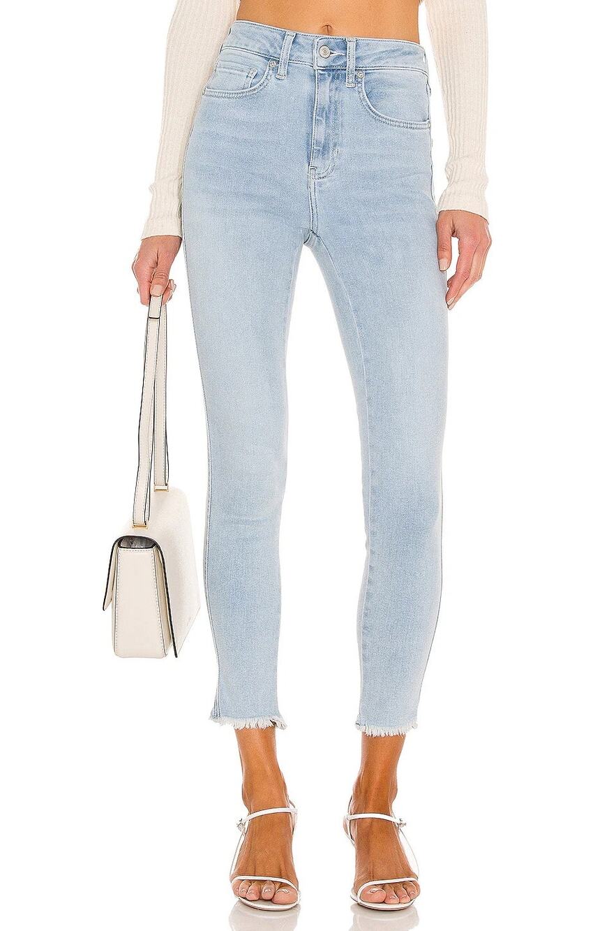 We the Free People NWT High Rise Raw Hem Light Wash Jeggings Skinny Jeans